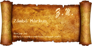 Zámbó Márkus névjegykártya